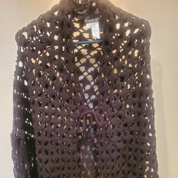 BEBE KNITTED SHAWL Black - Picture 1 of 6